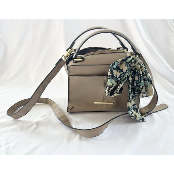Steve Madden Beige Breese Crossbody Convertible Handbag Structure Purse Scarf - Picture 1 of 13